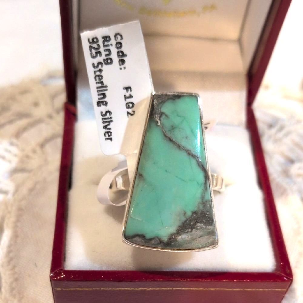 New! Sterling Silver Variscite Ring - Green    Size 11